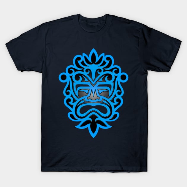 Stylish Blue and Black Mayan Mask T-Shirt by jeffbartels